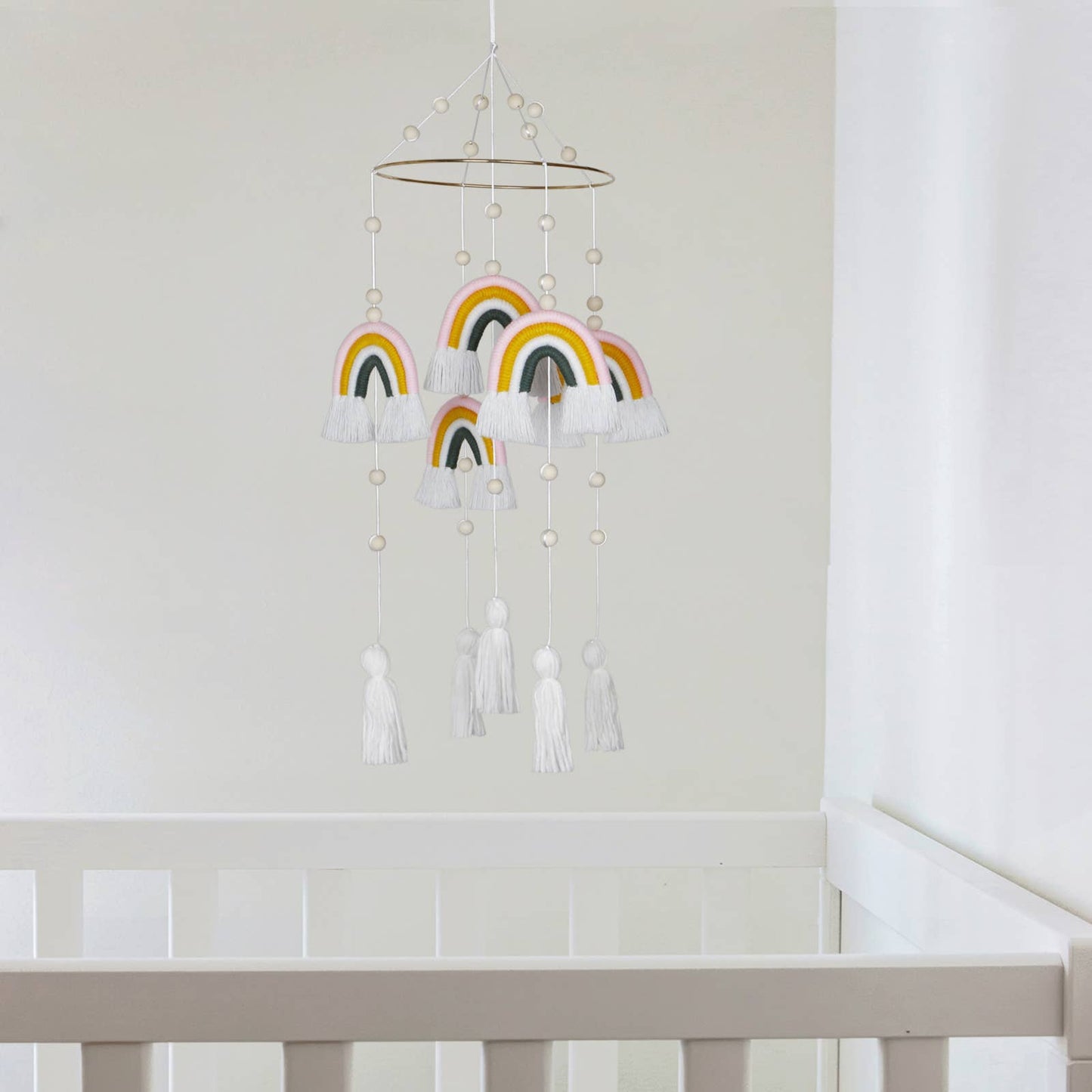 Handmade Rainbow Hanging Baby Crib Mobile For Nursery Room