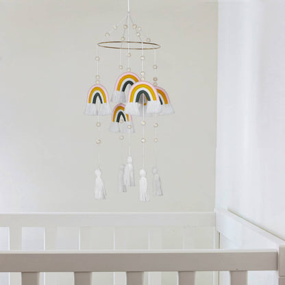 Handmade Rainbow Hanging Baby Crib Mobile For Nursery Room