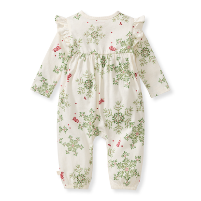 Holiday Snowflakes Baby Girl Jumpsuit