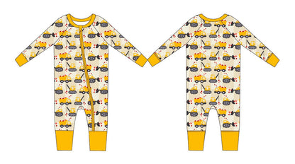 Valentine's Day Construction Bamboo Zippy Pajamas