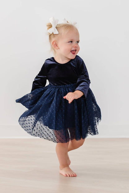 Light Navy Velvet Tutu Dress