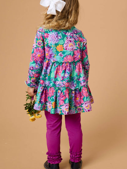 Toddler Girls Plum Tart Classic Ruffle Leggings with Signature Rear Ruffles