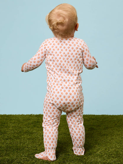 SoftSnooze™ Baby Cotton Modal Football Frenzy Footed One Piece Pajama