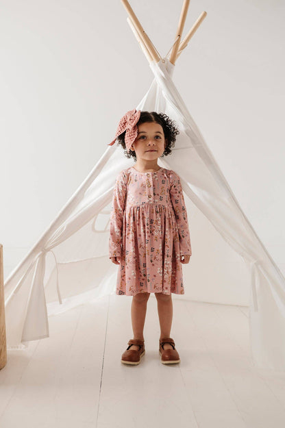 Long Sleeve Bamboo Henley Dress