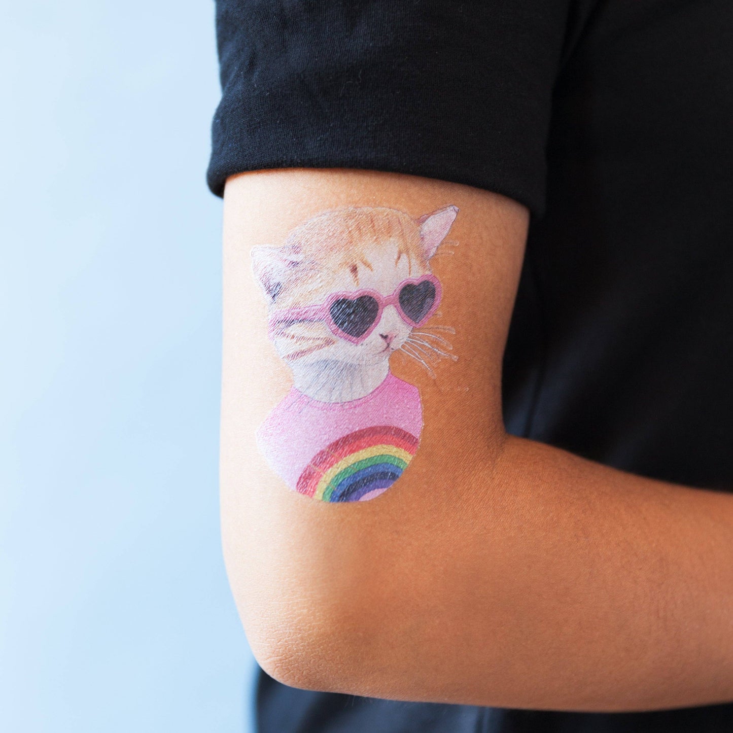 Rainbow Kitten Tattoo Pair
