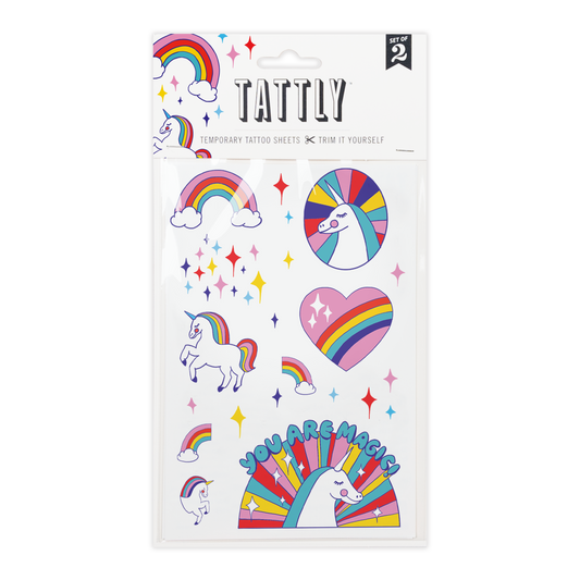 Rainbow Unicorns Tattoo Sheets