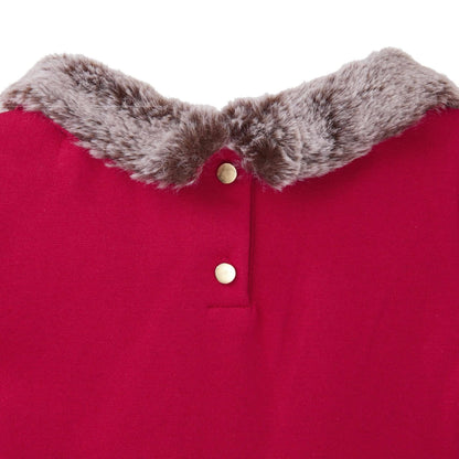 Fit and Flare Ponte Dress with Faux Fur