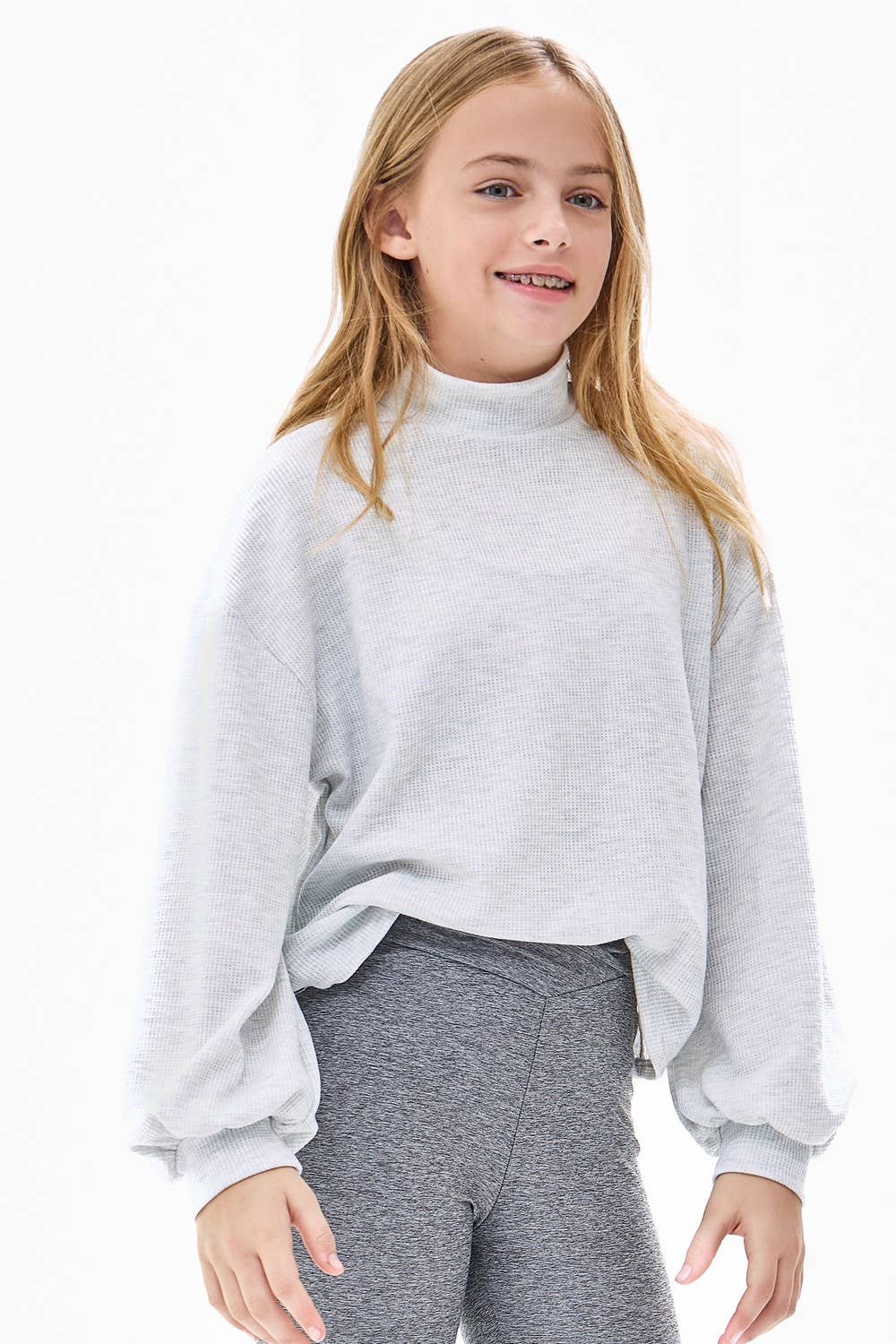 Thermal Knit Mock Neck Sweater