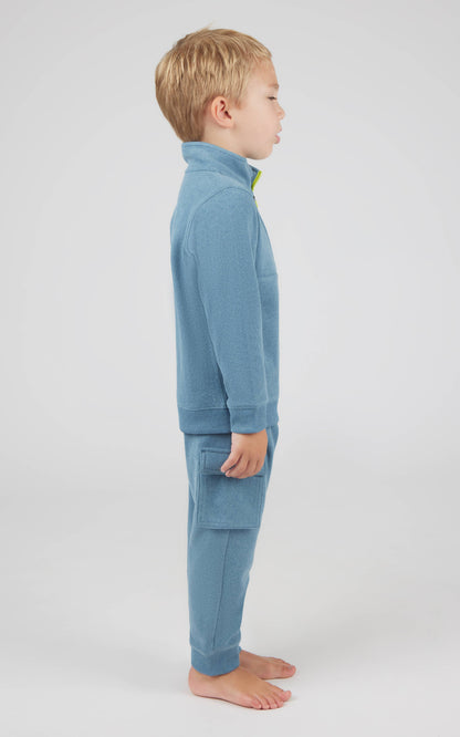 Toddler Boys Melange Fleece Half Zip and Jogger
