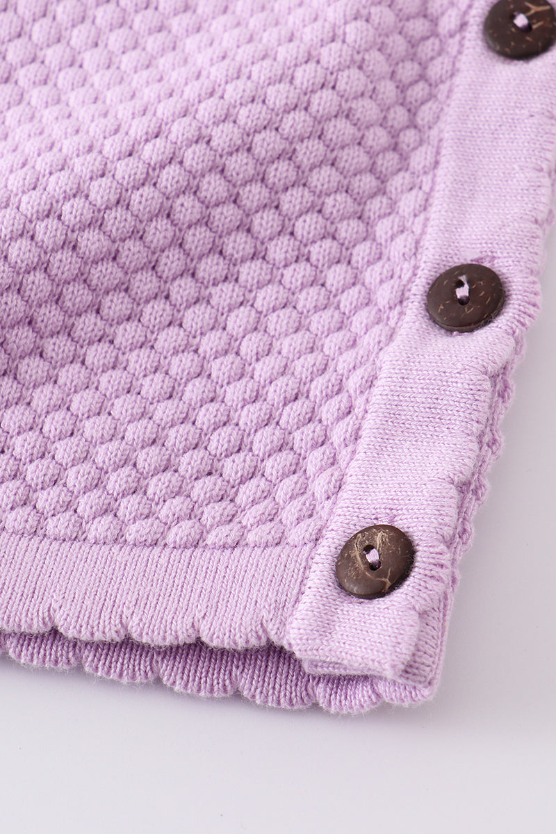 Lilac Button Baby Sweater