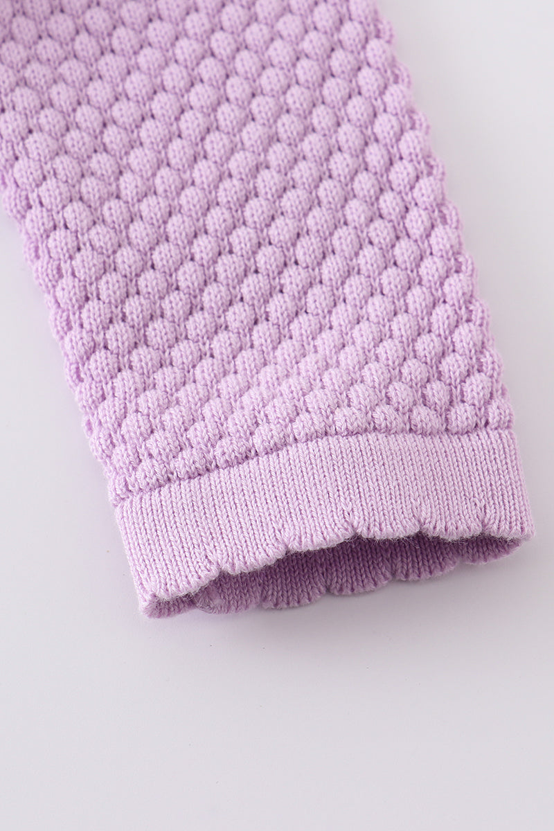 Lilac Button Baby Sweater