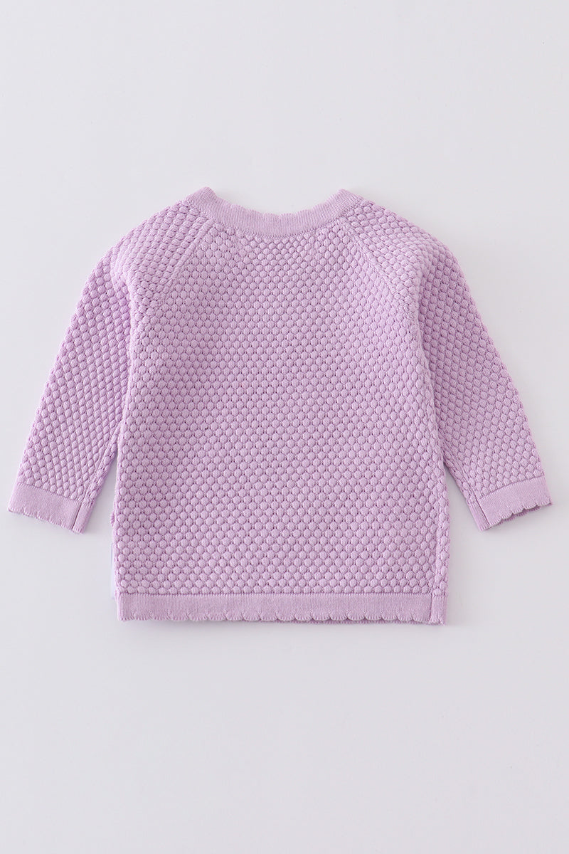 Lilac Button Baby Sweater