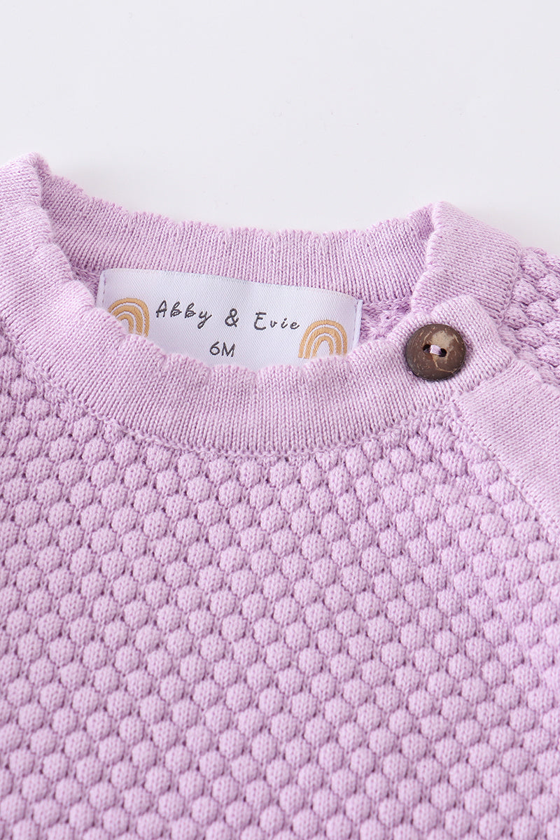 Lilac Button Baby Sweater