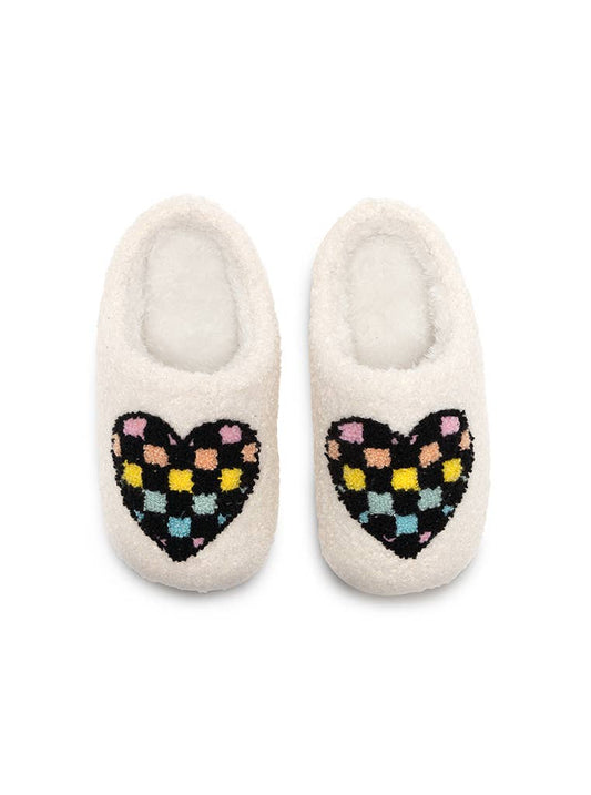 Checkered Heart Slippers