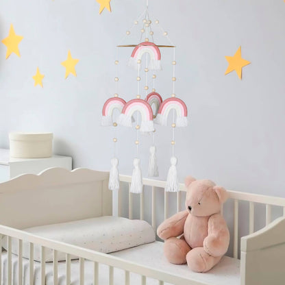Handmade Rainbow Hanging Baby Crib Mobile For Nursery Room