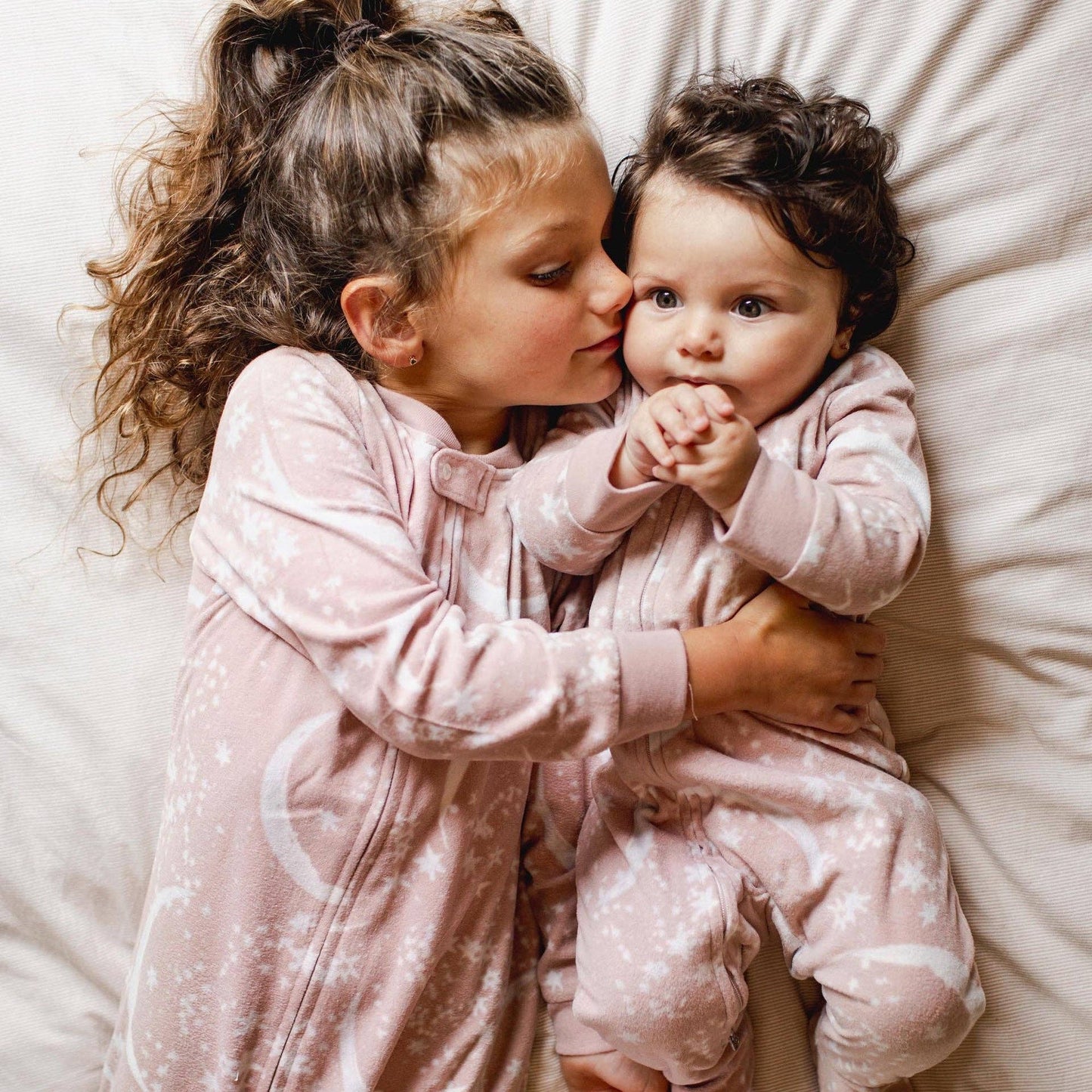 Celestial Moon polarbee™ Repreve® Fleece Pajamas - Organic Rose