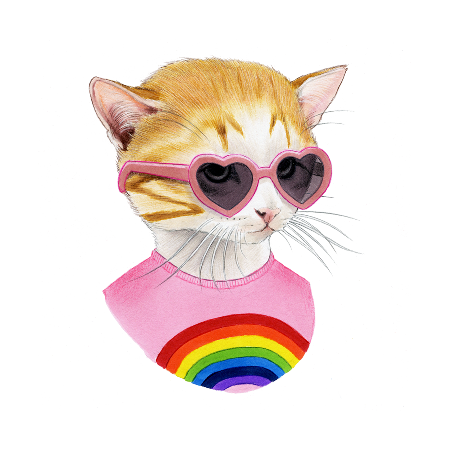 Rainbow Kitten Tattoo Pair