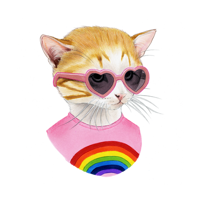 Rainbow Kitten Tattoo Pair