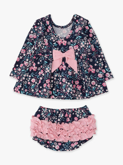Baby Girls Moonlit Meadow Knit Long Sleeve Twirl Top & Ruffle Bloomer Set