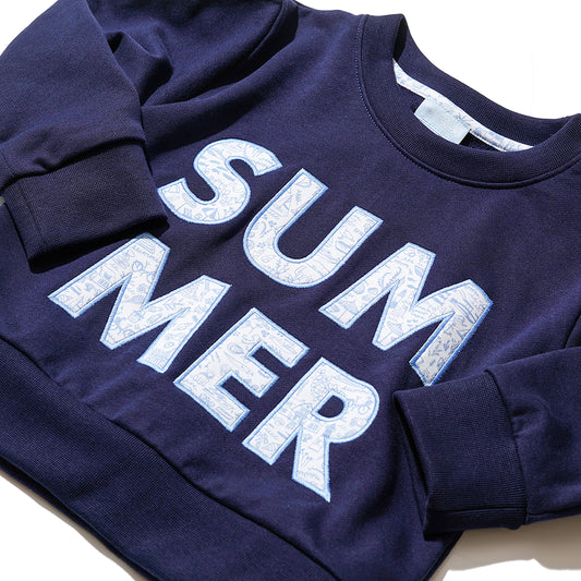 Seaside Summer Kids Crewneck Sweatshirt