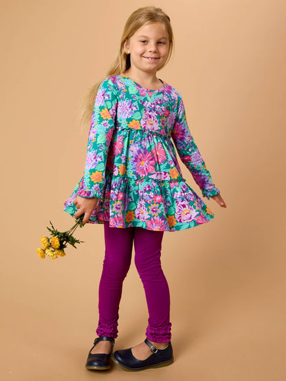 Girls Plum Tart Classic Ruffle Leggings