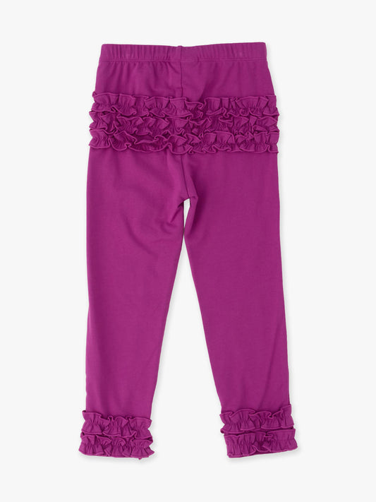 Toddler Girls Plum Tart Classic Ruffle Leggings with Signature Rear Ruffles