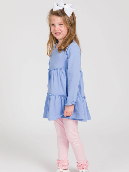 Girls Pink Classic Ruffle Leggings