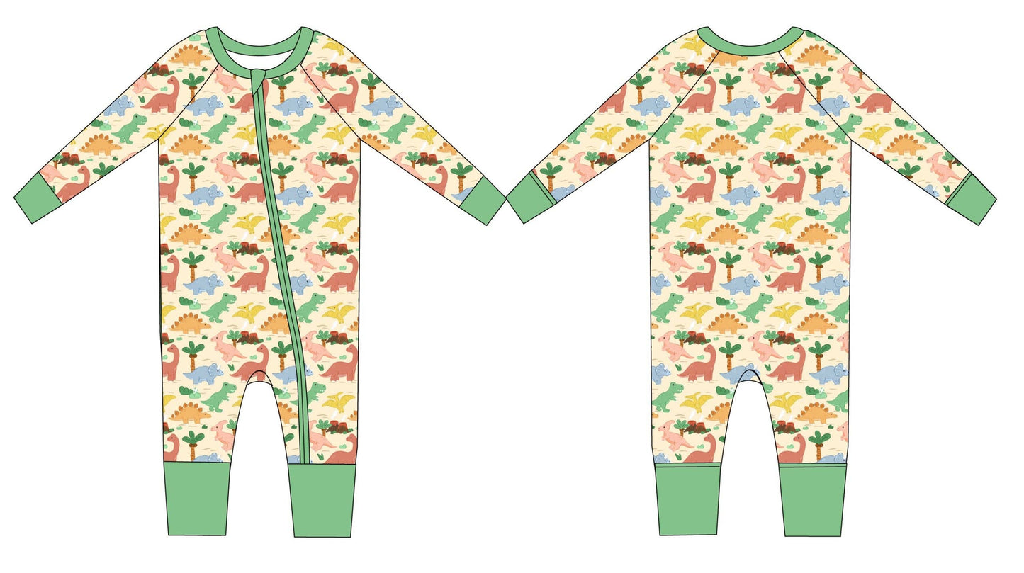 Dino Bamboo Zippy Pajamas