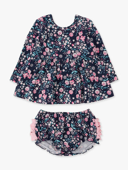 Baby Girls Moonlit Meadow Knit Long Sleeve Twirl Top & Ruffle Bloomer Set