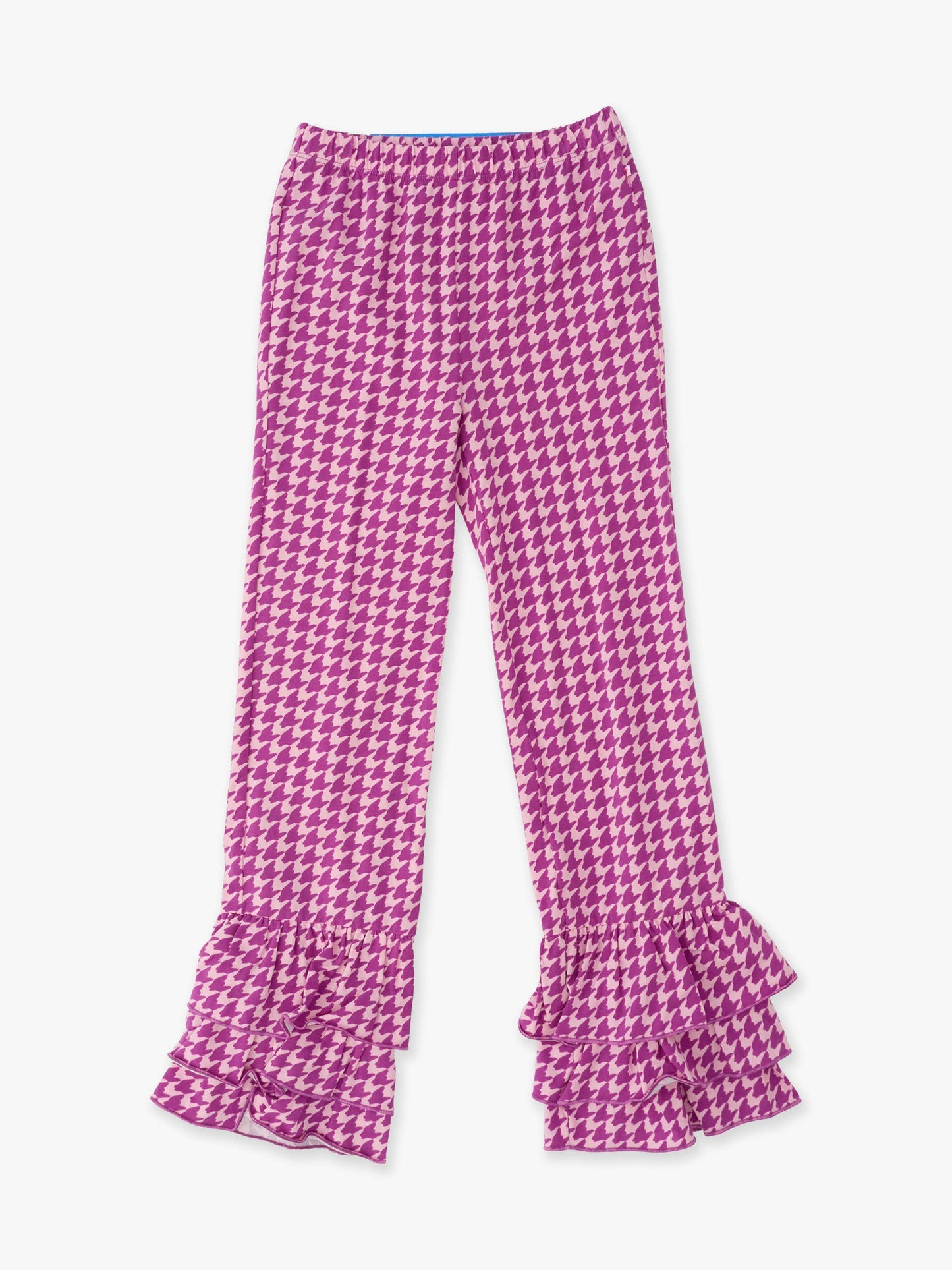 Girls Plum Tart Houndstooth Ruffle Flare Pants