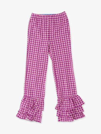 Girls Plum Tart Houndstooth Ruffle Flare Pants