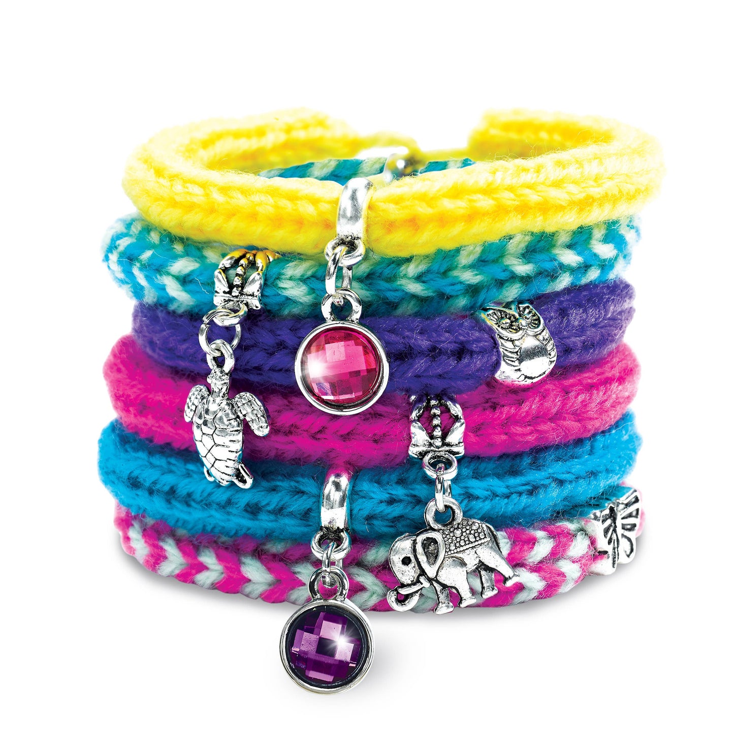 Quick Knit Charm Bracelets DIY Craft Kit for Kids