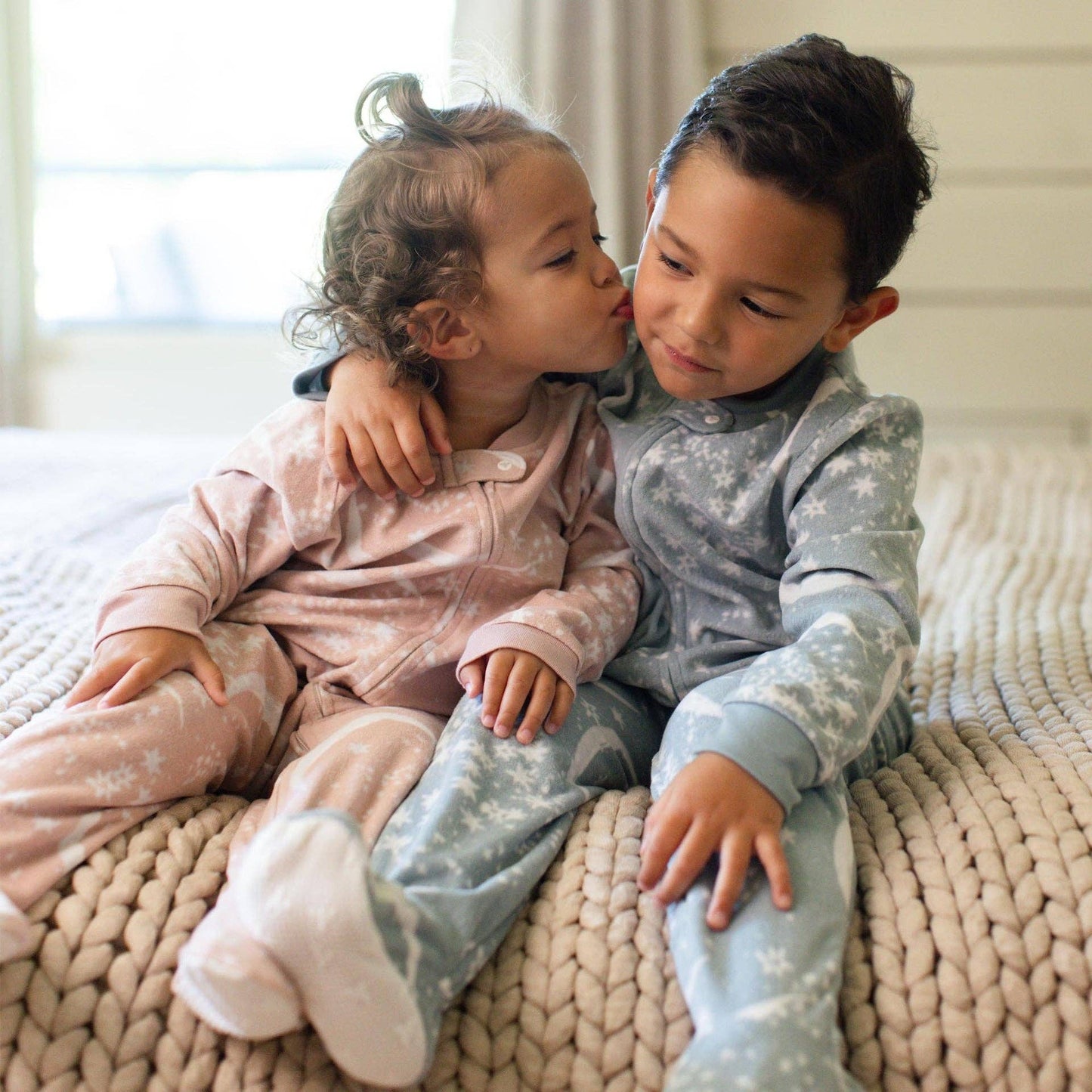 Celestial Moon polarbee™ Repreve® Fleece Pajamas - Mountain Blue