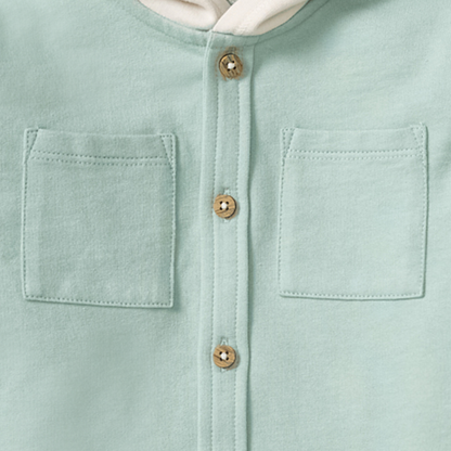 Hooded Shirt & Pants Set Light Blue