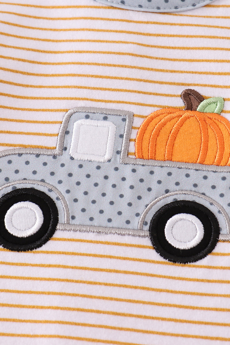 Pumpkin Truck Applique Romper