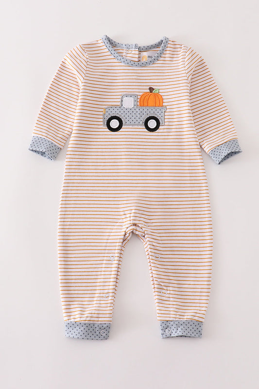 Pumpkin Truck Applique Romper