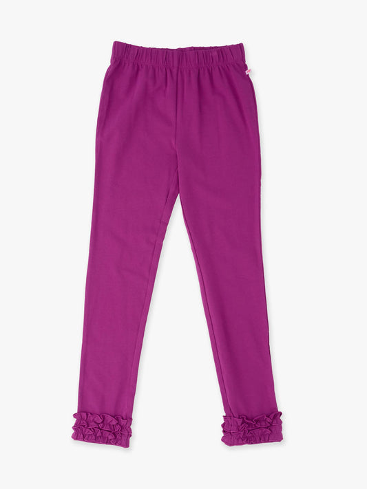Girls Plum Tart Classic Ruffle Leggings