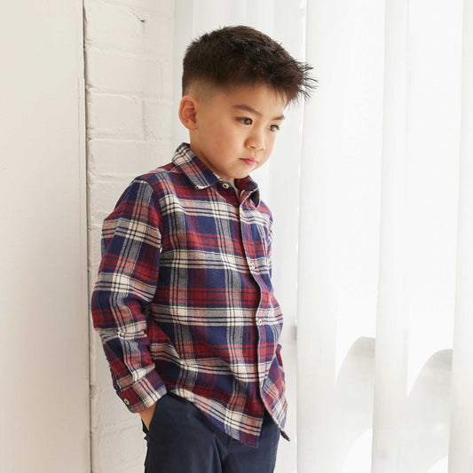 Toddler Plaid Shirt, Boys Button Down Shirt, Toddler Boy Dress Shirt