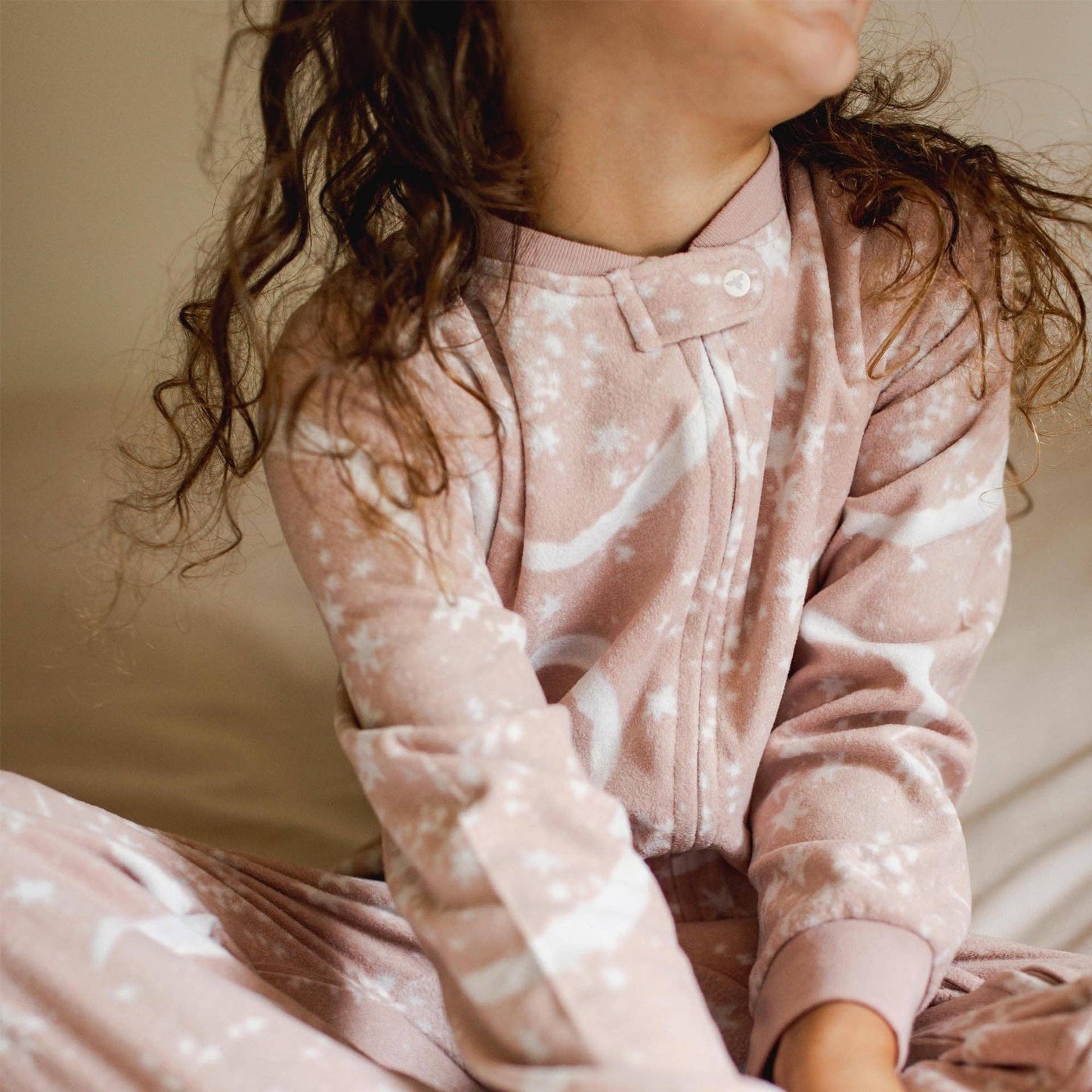 Celestial Moon polarbee™ Repreve® Fleece Pajamas - Organic Rose
