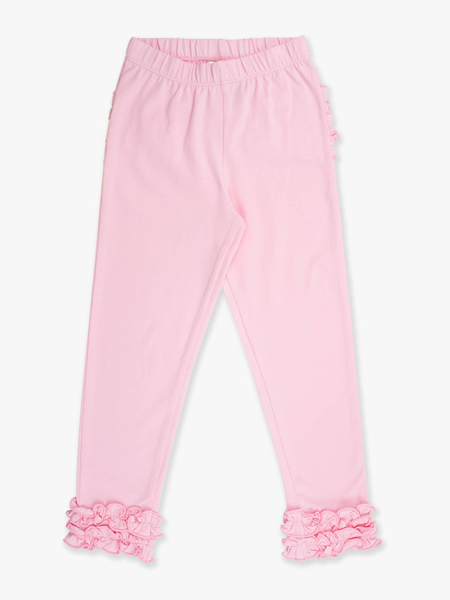 Toddler Girls Pink Classic Ruffle Leggings with Signature Rear Ruffles