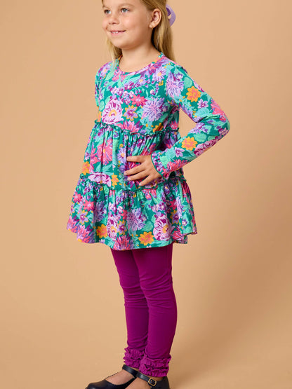 Girls Plum Tart Classic Ruffle Leggings
