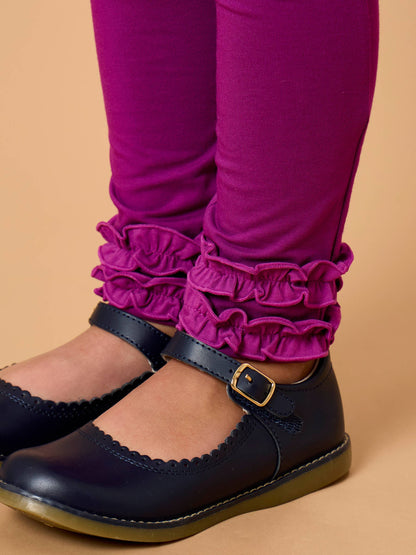 Girls Plum Tart Classic Ruffle Leggings