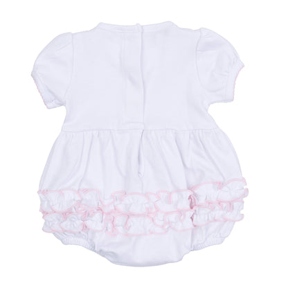 Essentials Solid Ruffle Bubble - White Pink