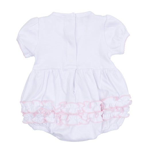 Essentials Solid Ruffle Bubble - White Pink