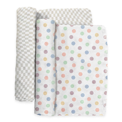 Swaddle Blanket Set Happy Baby Vibes