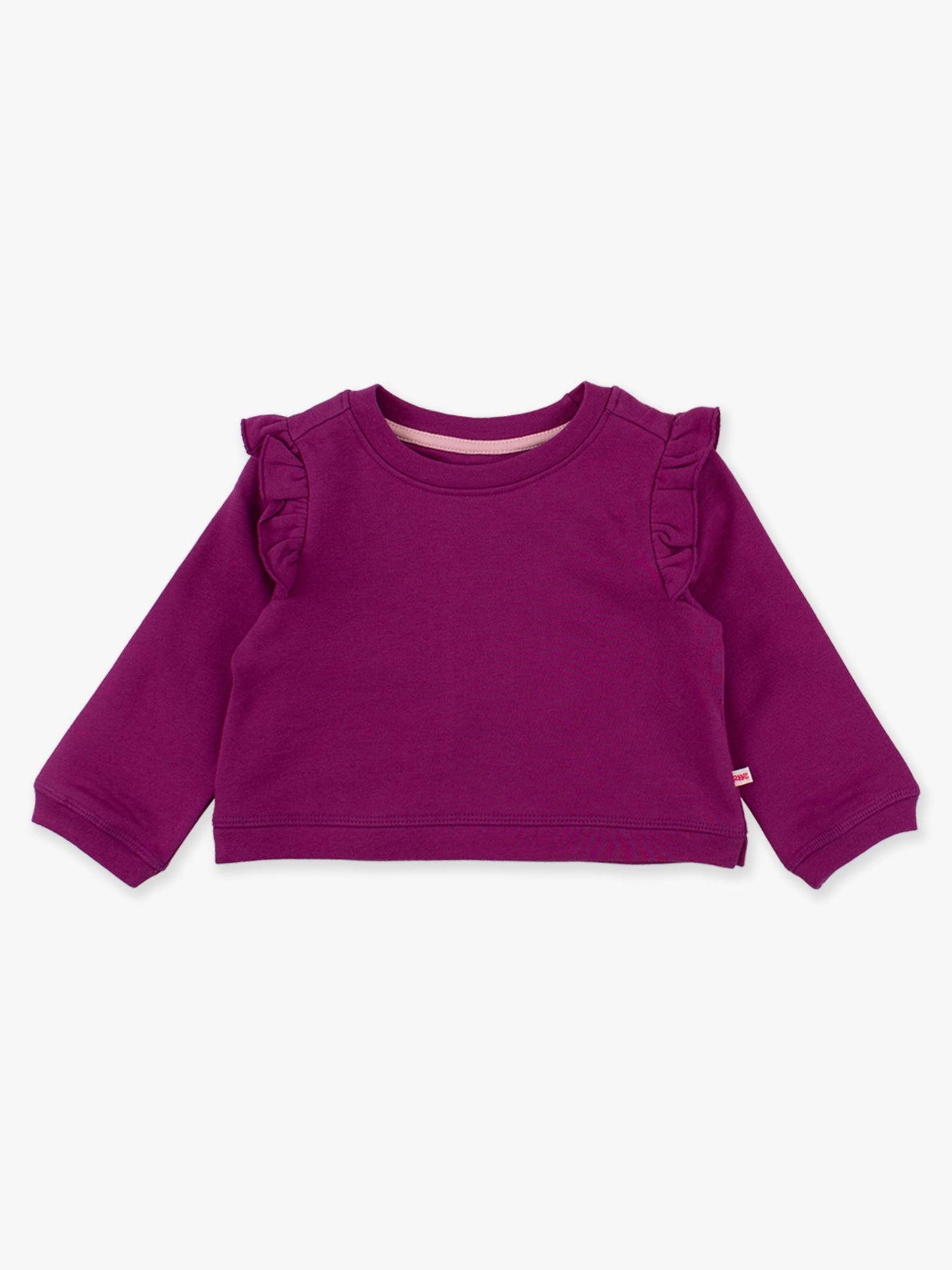 Girls Plum Tart Knit Flutter Sweatshirt