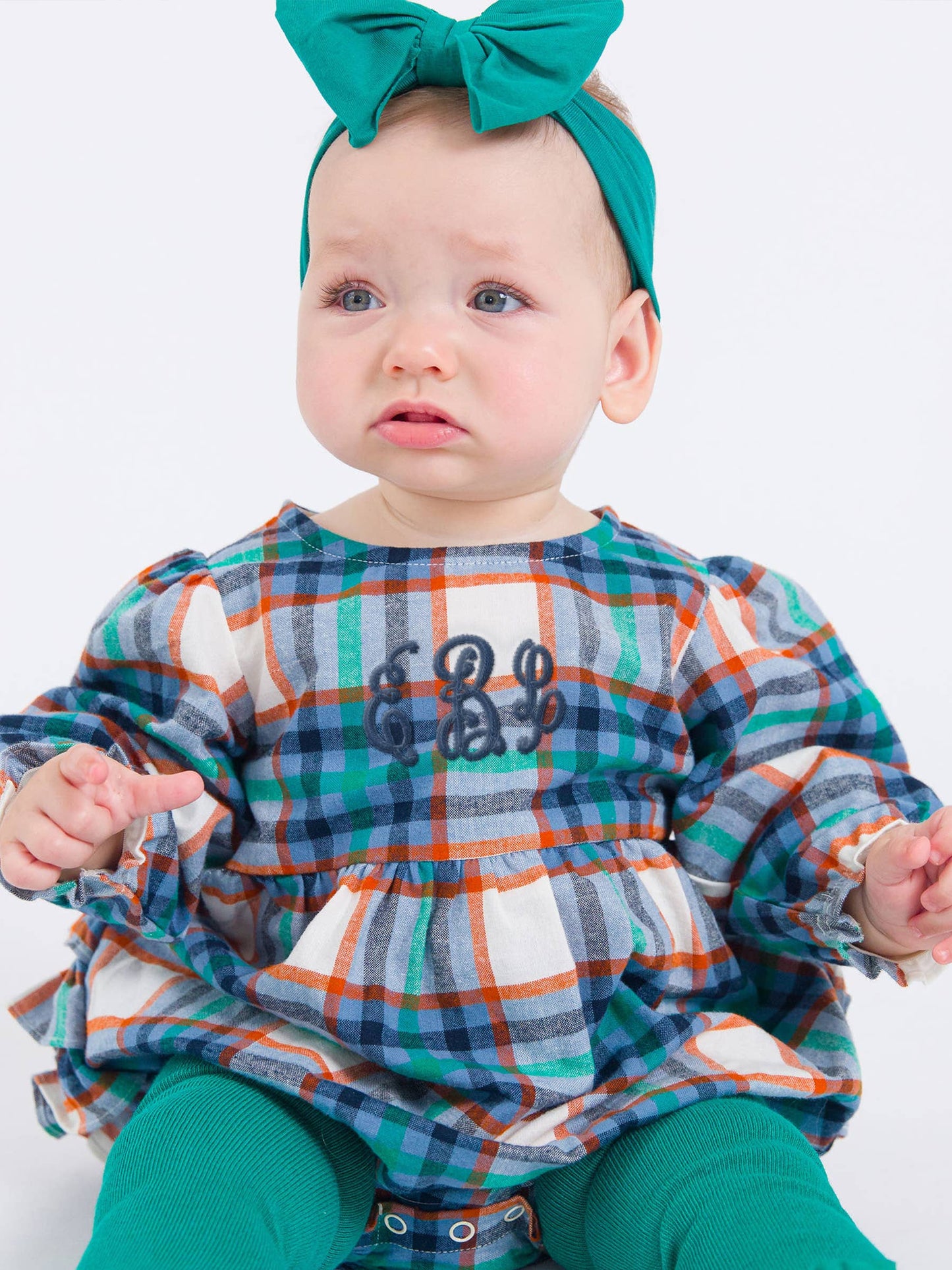 Peyton Plaid Woven Long Sleeve Bubble Romper