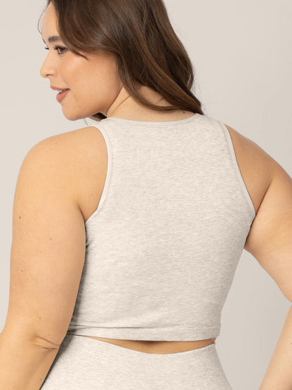 Sublime® Bamboo Maternity & Nursing Longline Bra Top | Oatmeal Heather