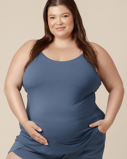 Bamboo Lounge Around Nursing Tank | Slate Blue