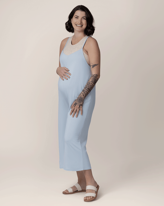 Charlie Maternity & Nursing Romper | French Blue